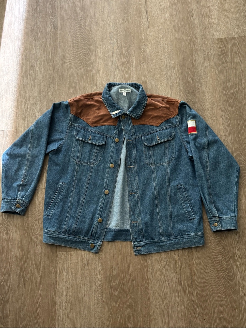 The Bradford Exchange Blue Denim Jacket with Brown Suede Yoke